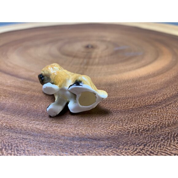 Vintage Miniature Porcelain Spaniel Dog Figurine Brown & Black Hand-Painted Coll - Picture 4 of 8